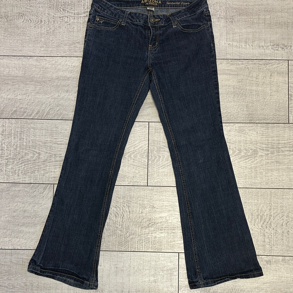 Arizona Jean Company Women's Deep Indigo Flare Jeans
